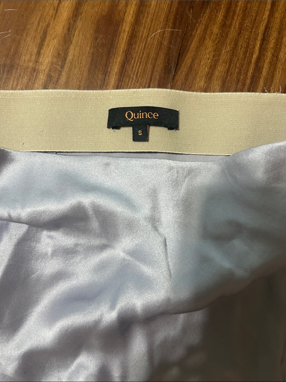 Quince Women's Light Silver Satin Midi Skirt